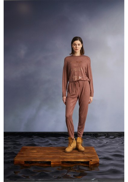 22113 Kadın Baskılı Örme Kumaş Uzun Kol Pijama Takımı fiyatları