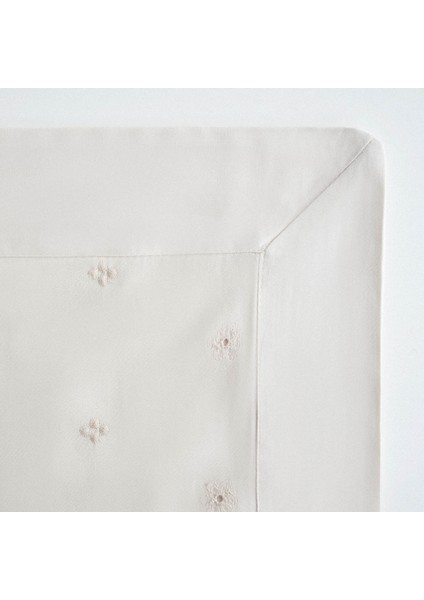 Ahter Çift Kişilik Nevresim Takımı %100 Organik Pamuk Saten Brodeli Bej 200X220 cm fiyatları