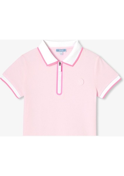 Kız Çocuk Fermuarlı Polo Yaka T-Shirt modelleri