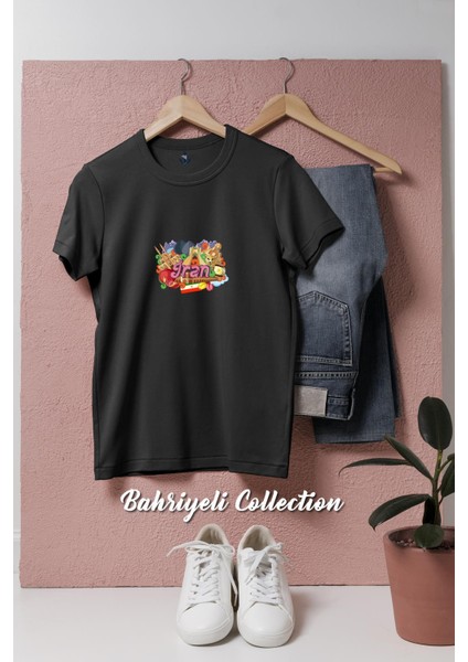 Oversize Vektör Iran Islam Cumhuriyeti Tasarımlı Unisex T-Shirt