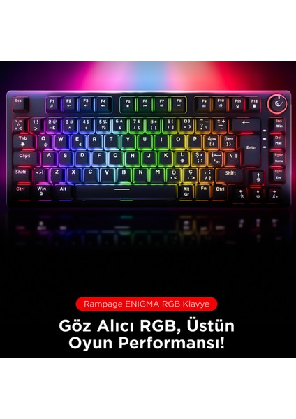 Enıgma Rgb Aydınlatmalı Red Switch Tam 1800 Kompakt Dizilim Gaming Mekanik Oyuncu Klavyesi