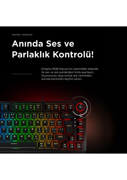 Enıgma Rgb Aydınlatmalı Red Switch Tam 1800 Kompakt Dizilim Gaming Mekanik Oyuncu Klavyesi