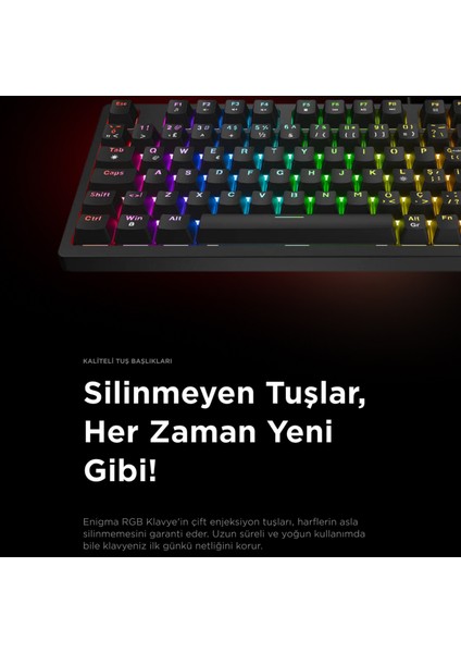 Enıgma Rgb Aydınlatmalı Red Switch Tam 1800 Kompakt Dizilim Gaming Mekanik Oyuncu Klavyesi