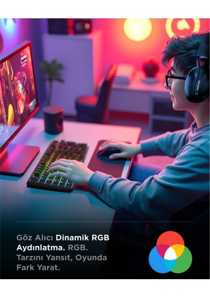 Enıgma Rgb Aydınlatmalı Red Switch Tam 1800 Kompakt Dizilim Gaming Mekanik Oyuncu Klavyesi