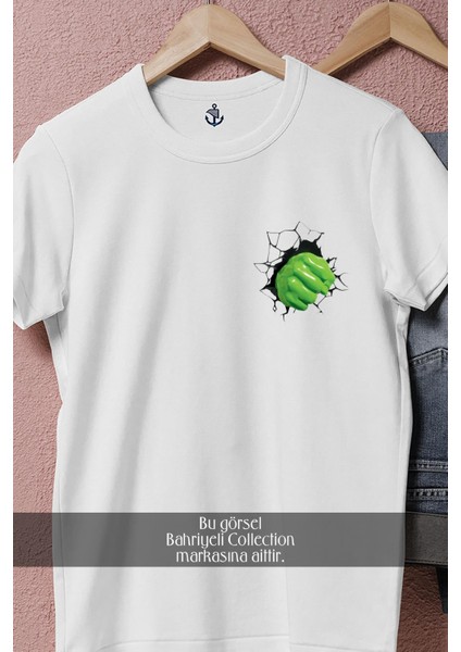 Oversize Hulk Yumruk Cep Tasarımlı Unisex T-Shirt fiyatları
