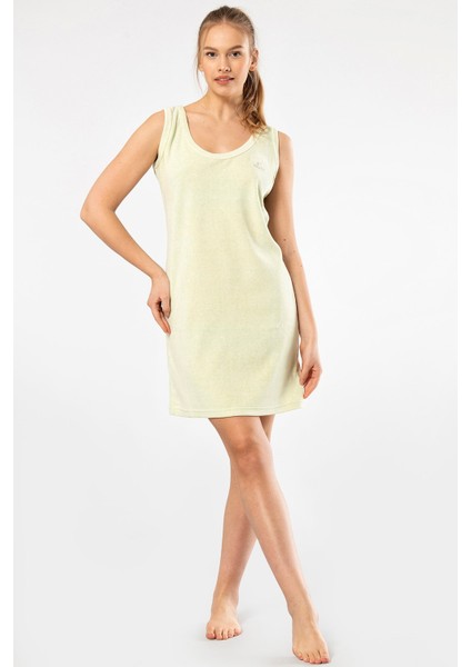 620 Yeşil Kadın Rahat Askılı Elbise Gecelik modelleri