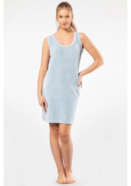 620 Mavi Kadın Rahat Askılı Elbise Gecelik fırsatları