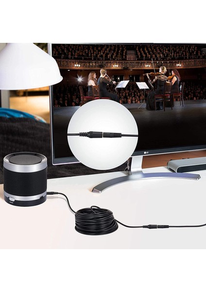 3 Metre Yüksek Kaliteli 3.5mm Erkek Kadın Stereo Uzatma 3 Halka Trrs Jack Stereo Ses Uzatma Kablosu 3mt Av Uzatma Kablosu Ses Konektörü Kablosu