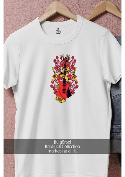 Oversize Guns N' Roses Gitar Tasarımlı Unisex T-Shirt fiyatları