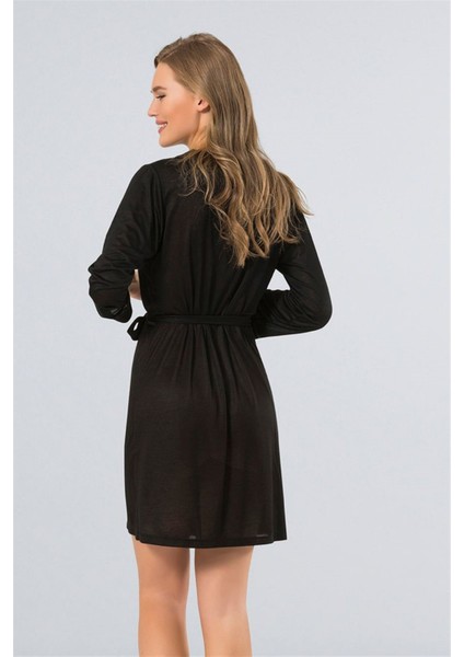 Kadın Siyah Düz Sabahlık 3164 modelleri