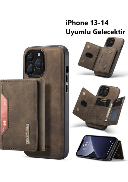 Iphone 13 - 14 Dg Mıng 2 Parça Ayrılabilir Güçlü Manyetik Cüzdanlı Kılıf