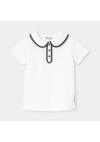Kız Çocuk Pamuklu Pike Polo Yaka T-Shirt