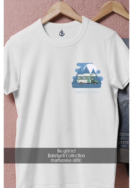 Oversize Forest Camp Cep Tasarımlı Unisex T-Shirt modelleri