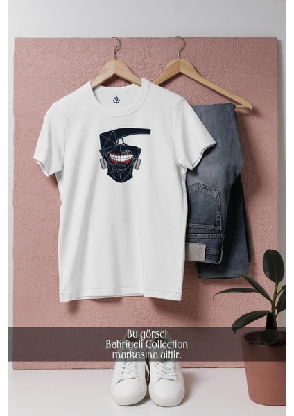 Oversize Tokyo Ghoul Kaneki Ken Mask Tasarımlı Unisex T-Shirt