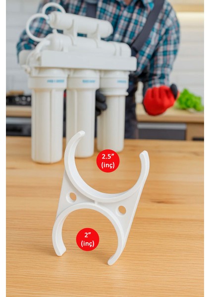 Su Arıtma Cihazı Çift Taraflı Filtre Kelepçesi 2" x 2,5" Inç Klip (5 adet)