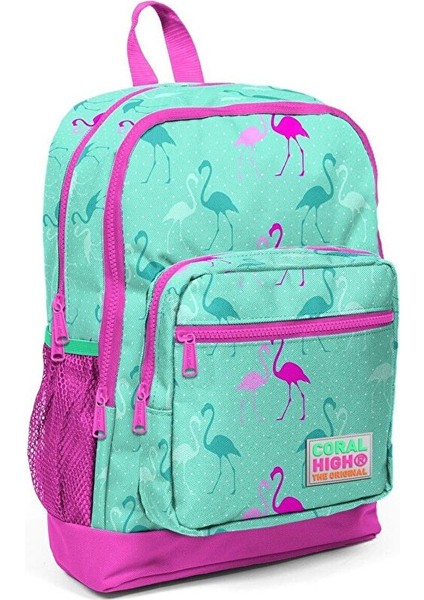 Dört Bölmeli Okul Sırt Çantası & Beslenme Çantası - Pembe Yeşil Flamingo Kız Çocuk fiyatları