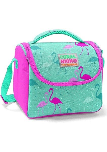 Dört Bölmeli Okul Sırt Çantası & Beslenme Çantası - Pembe Yeşil Flamingo Kız Çocuk fırsatları