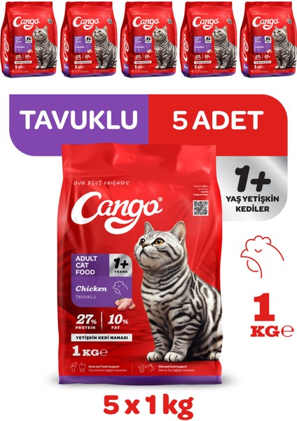 Yetişkin Kedi Maması Tavuk Etli 1 kg 5'li