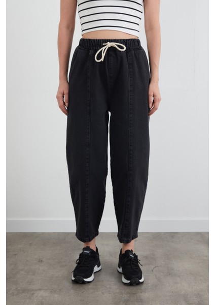 Beli Bağlamalı Slouchy Jean Pantolon