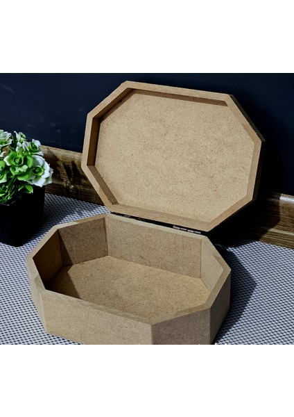 10 Adet Ahşap Sekizgen Dikdörtgen Öğrenci Kutu Çok Amaçlı Kapaklı Organizer Ham Hobi Boyama Saklama Kutusu fırsatları