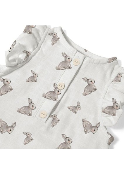 Müslin Kız Bebek Fırfırlı Kolsuz Tulum - Iconique Lapin