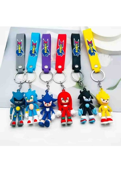 Kirpi Sonic Anahtarlık 6'lı Set – Sevimli Oyun Karakteri Figürlü Çanta Aksesuarı, Hediyelik Koleksiyonluk Model Altılı Takım modelleri
