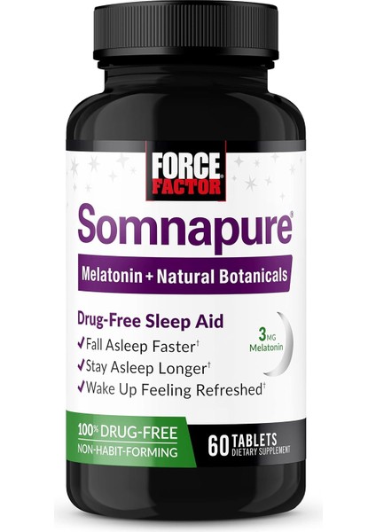 Somnapure Drug-Free Sleep Aid Sleeplessness With & Valerian & Theanine Fall Asleep 60 Tablet