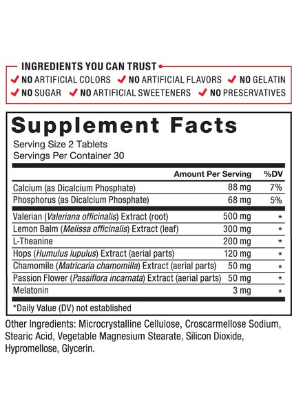 Somnapure Drug-Free Sleep Aid Sleeplessness With & Valerian & Theanine Fall Asleep 60 Tablet
