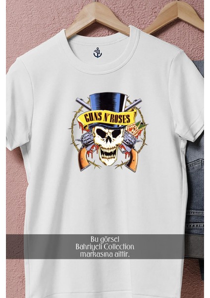 Oversize Guns N' Roses Kuru Kafa Logo Tasarımlı Unisex T-Shirt fiyatları