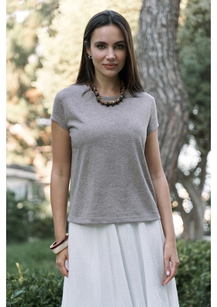 Suva Kısa Kol Vizon T-Shirt