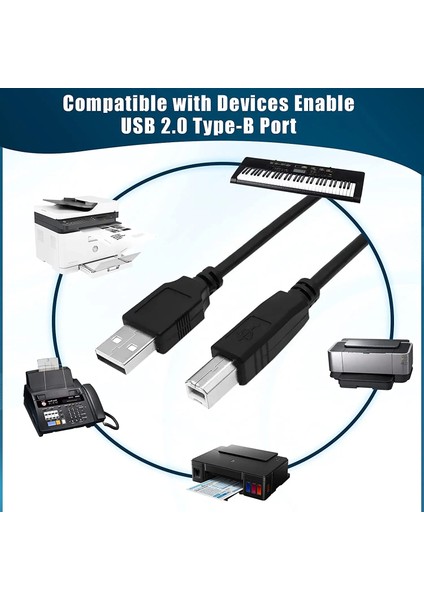 5 Metre 5mt USB Yüksek Hızlı 2.0 A B Erkek Yazıcı Kablosu Canon Brother Samsung Hp Epson Kare Yazıcı Kablosu USB Yazıcı Kablosu