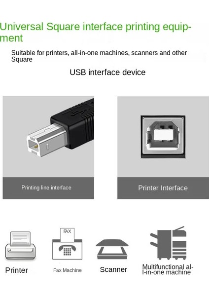 5 Metre 5mt USB Yüksek Hızlı 2.0 A B Erkek Yazıcı Kablosu Canon Brother Samsung Hp Epson Kare Yazıcı Kablosu USB Yazıcı Kablosu