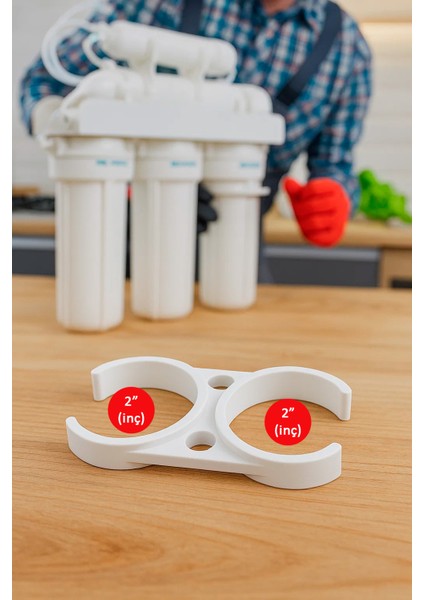 Su Arıtma Cihazı Filtre Kelepçesi Çift Taraflı 2" x 2" Inç Klips (5 adet)