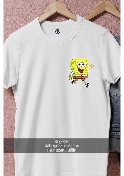 Oversize Spongebob Squarepants Illustration Cep Tasarımlı Unisex T-Shirt modelleri