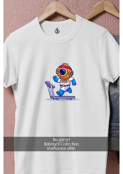 Oversize Koşu Bandında Koşan Mini Dalgıç Tasarımlı Unisex T-Shirt fiyatları