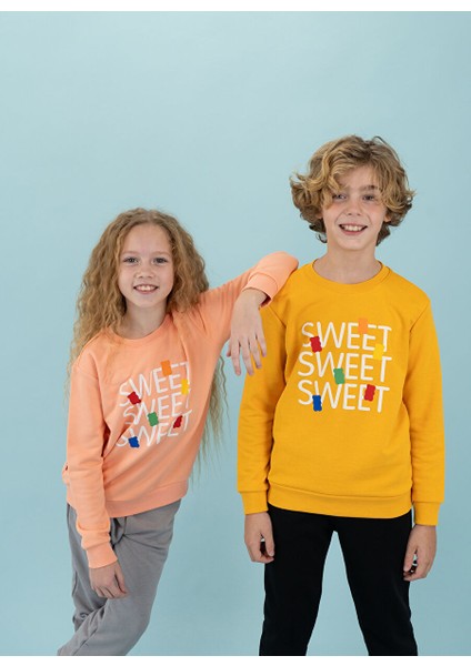 Somon Kız Çocuk Bisiklet Yaka Sweatshirt HRBTXT306 fiyatları
