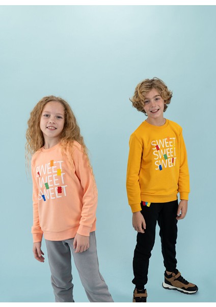Somon Kız Çocuk Bisiklet Yaka Sweatshirt HRBTXT306 modelleri