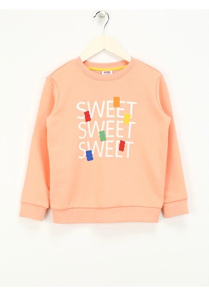 Somon Kız Çocuk Bisiklet Yaka Sweatshirt HRBTXT306 fırsatları
