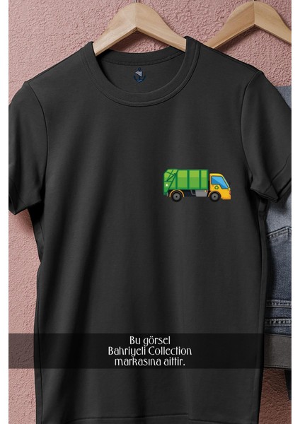 Oversize Geri Dönüşüm Kamyonu Cep Tasarımlı Unisex T-Shirt fırsatları