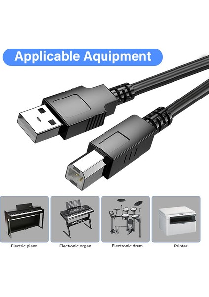 1.5 Metre 1.5mt Üniversal Yazıcı Kablosu Lazer Samsung Epson Hp Canon Brother Printer USB 2.0 Bağlantı Kablosu
