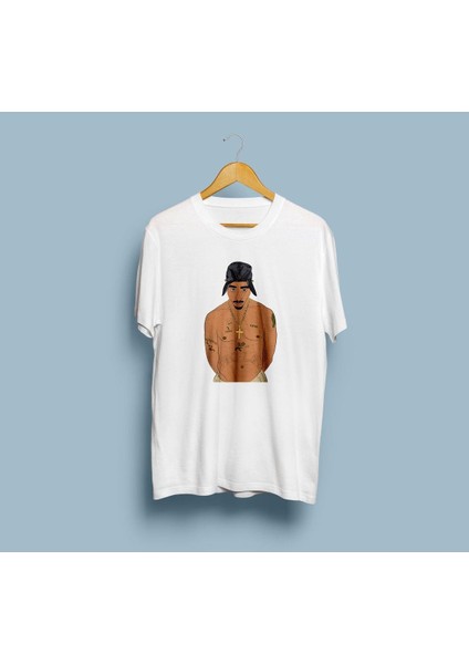 Oversize 2pac Tasarım Unisex T-Shirt