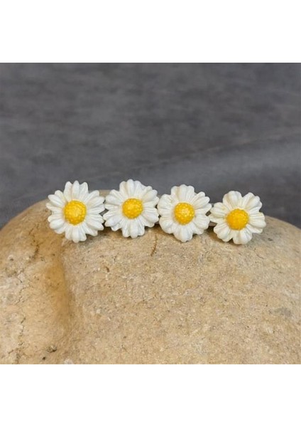 4367 El Yapımı Polimer Kil Beyaz Papatya Çiçeği Tasarımlı Yan Saç Tokası / 7,5 cm modelleri