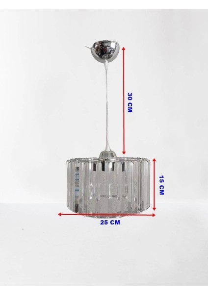 Kristal Taşlı Krom Büyük Yuvarlak Avize E-27 Duylu fiyatları