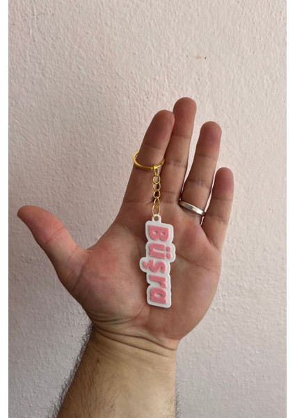 Özel Tasarım Tekli Isim Anahtarlığı - Pembe Renk Kişiselleştirilmiş Anahtar ve Çanta Aksesuarı fiyatları