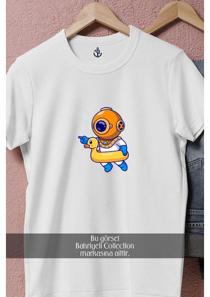 Oversize Ördek Can Simidi ve Mini Dalgıç Tasarımlı Unisex T-Shirt fiyatları