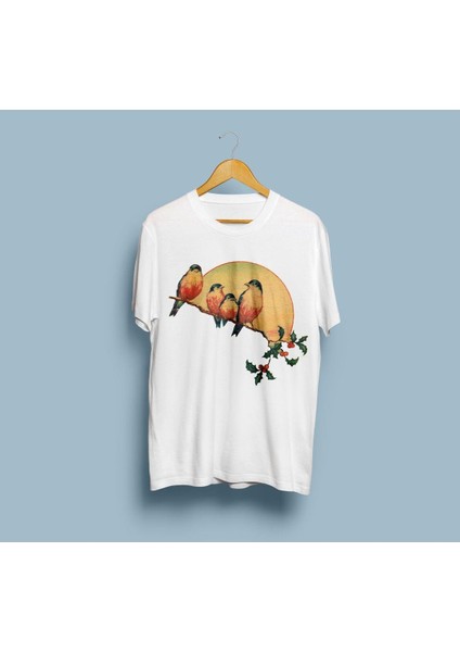 Oversize Kuşlar Tasarım Unisex T-Shirt