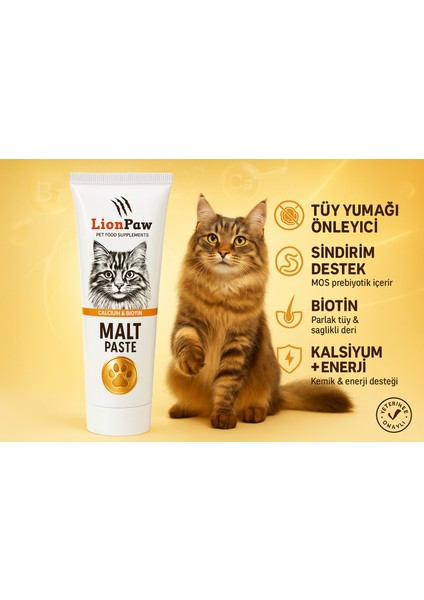 Anti-Hairball Tüy Yumağı Önleyici Malt Macun 100 GR Biotin & Kalsiyum Güçlü İçerik indirimleri