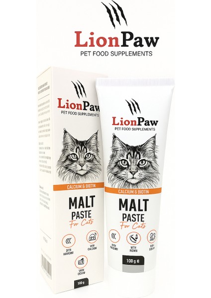 Anti-Hairball Tüy Yumağı Önleyici Malt Macun 100 GR Biotin & Kalsiyum Güçlü İçerik