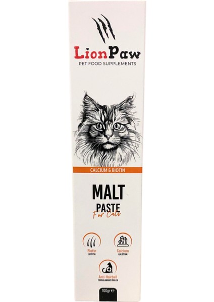 Anti-Hairball Tüy Yumağı Önleyici Malt Macun 100 GR Biotin & Kalsiyum Güçlü İçerik