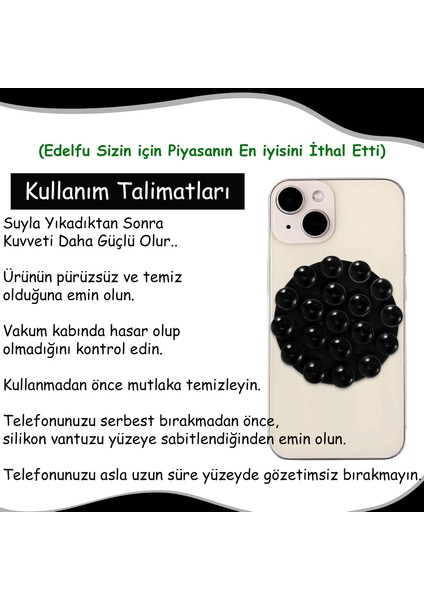 Çift Taraflı Vakumlu Telefon Tutucu, Yuvarlak Silikon Vakumlu Çok Işlevli Mobil Cihazlar Için Vantuz fiyatları
